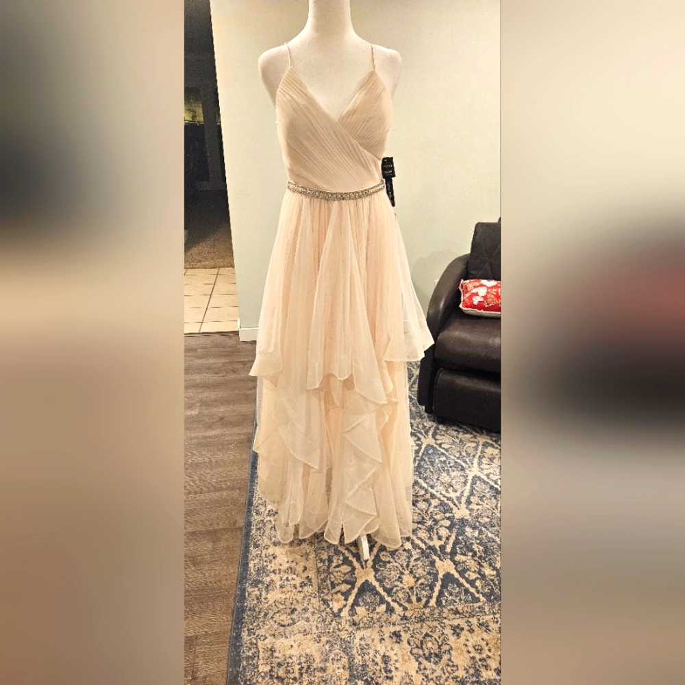 Junior or young woman cream dress